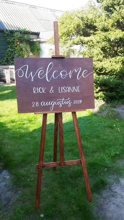 Welkomstbord handgeschreven