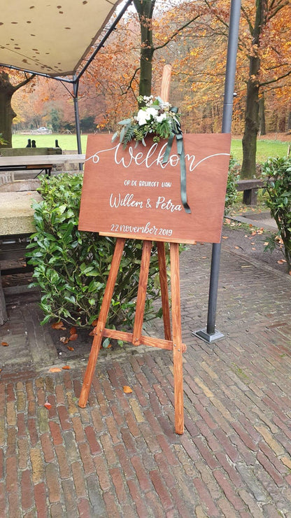 Welkomstbord handgeschreven