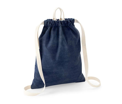 Gymtas Denim met naam geborduurd