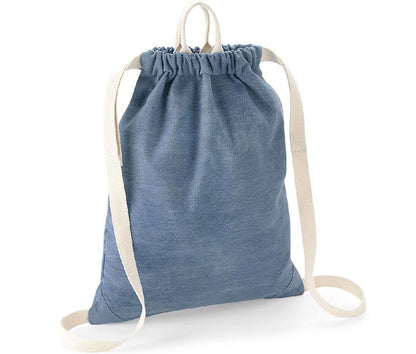 Gymtas Denim met naam geborduurd